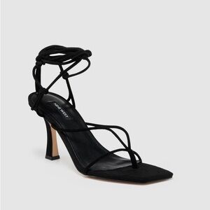 Nine West Yarin Black Suede Lace-Up Heels - NWT in Box
